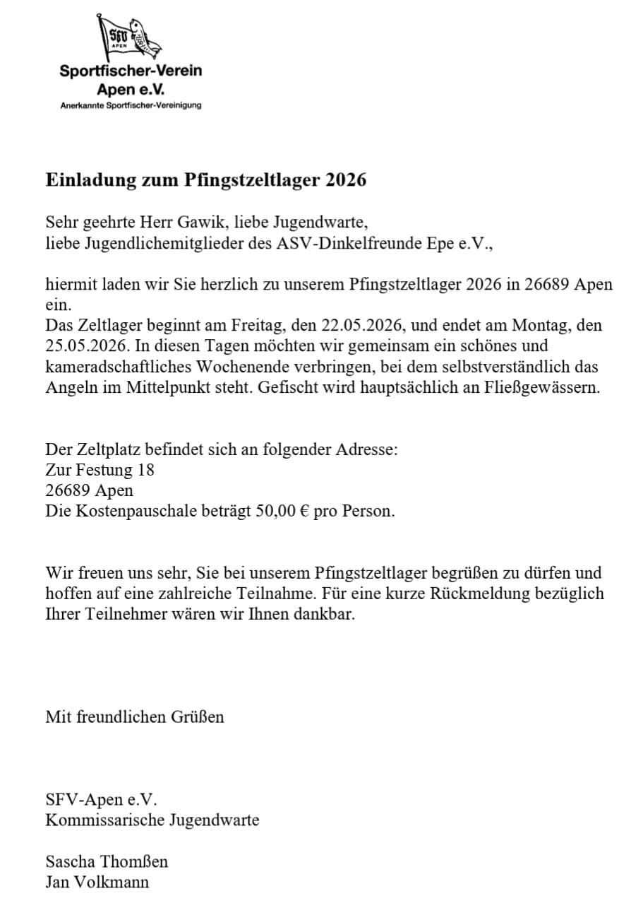 Einladung Zeltlager Apen 2026 Kopie